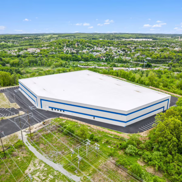 Class A new construction industrial warehouse at 46 Old Ferry Road in Methuen, MA with loading docks and high-clear distribution space available for lease